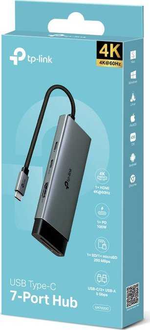 HUB USB TP-Link TP-Link UH7020C USB 3.2 Gen 1 (3.1 Gen 1) Type-C 5000 Mbit/s