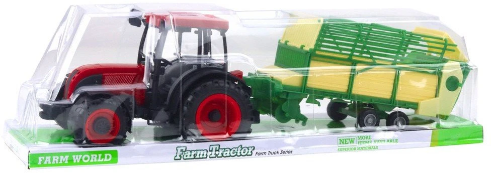 Lean Toys Žaislinis traktorius su priekaba, 49 cm