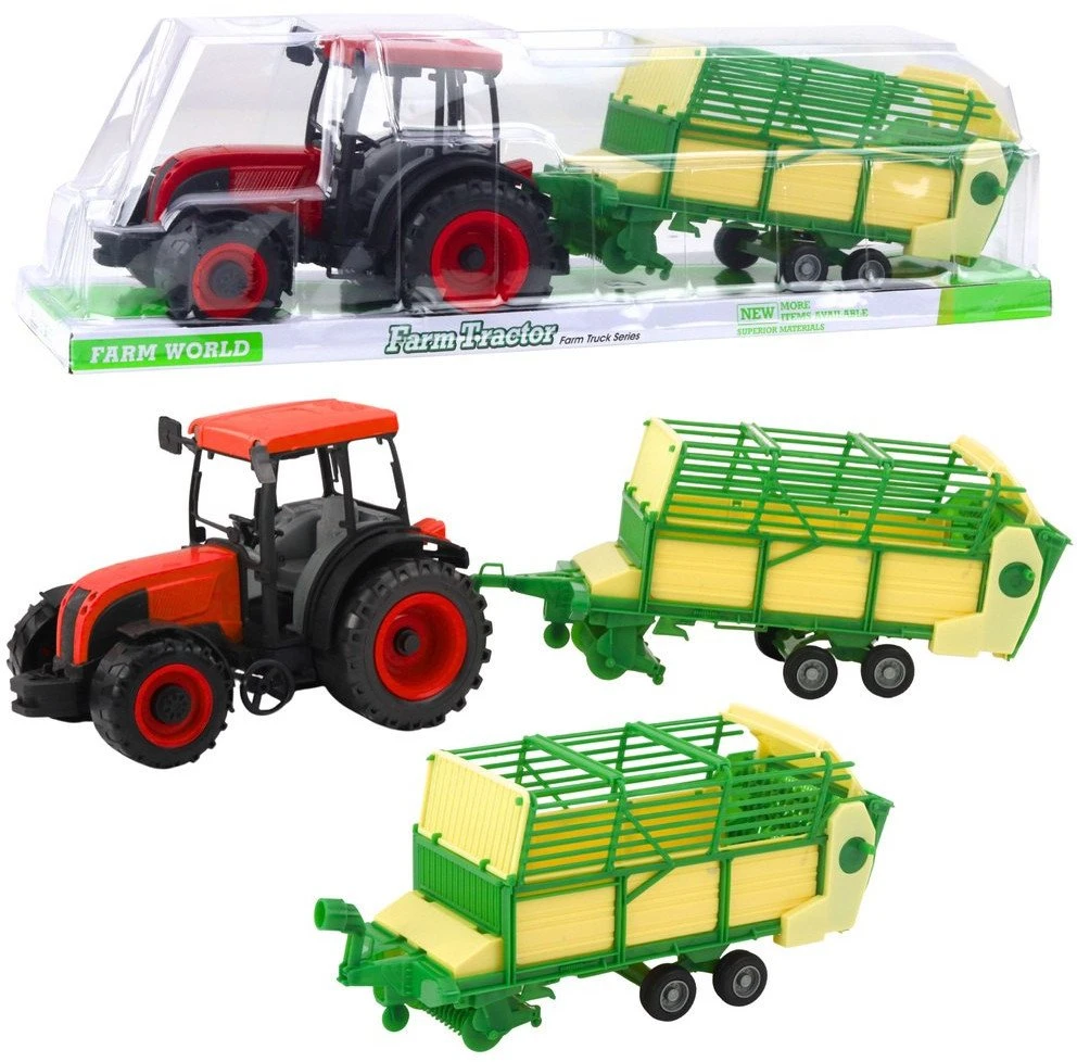 Lean Toys Žaislinis traktorius su priekaba, 49 cm