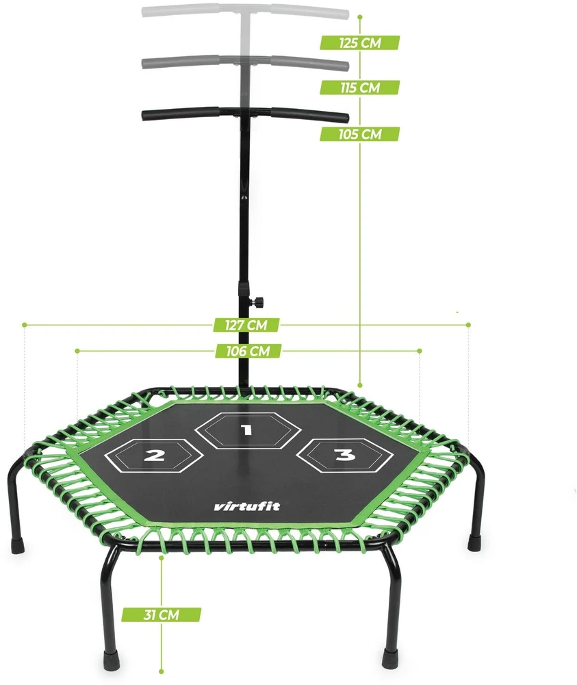 VIRTUFIT Fitness Pro batutas su rankena - juodas - 127 cm