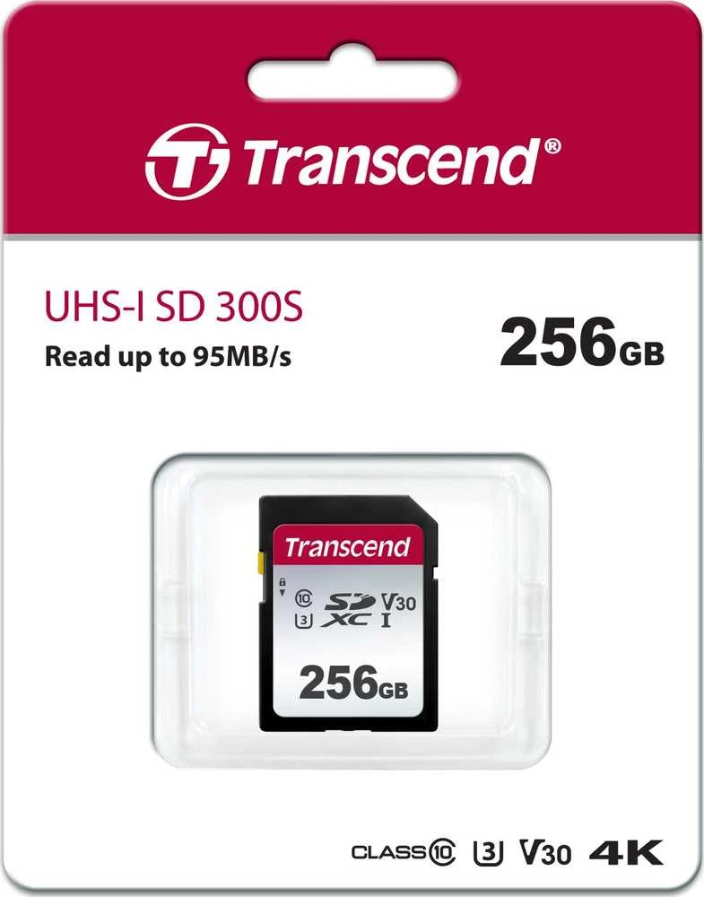 Atminties kortelė Transcend SDXC SDC300S 256GB CL10 UHS-I U3 Iki 95MB/S
