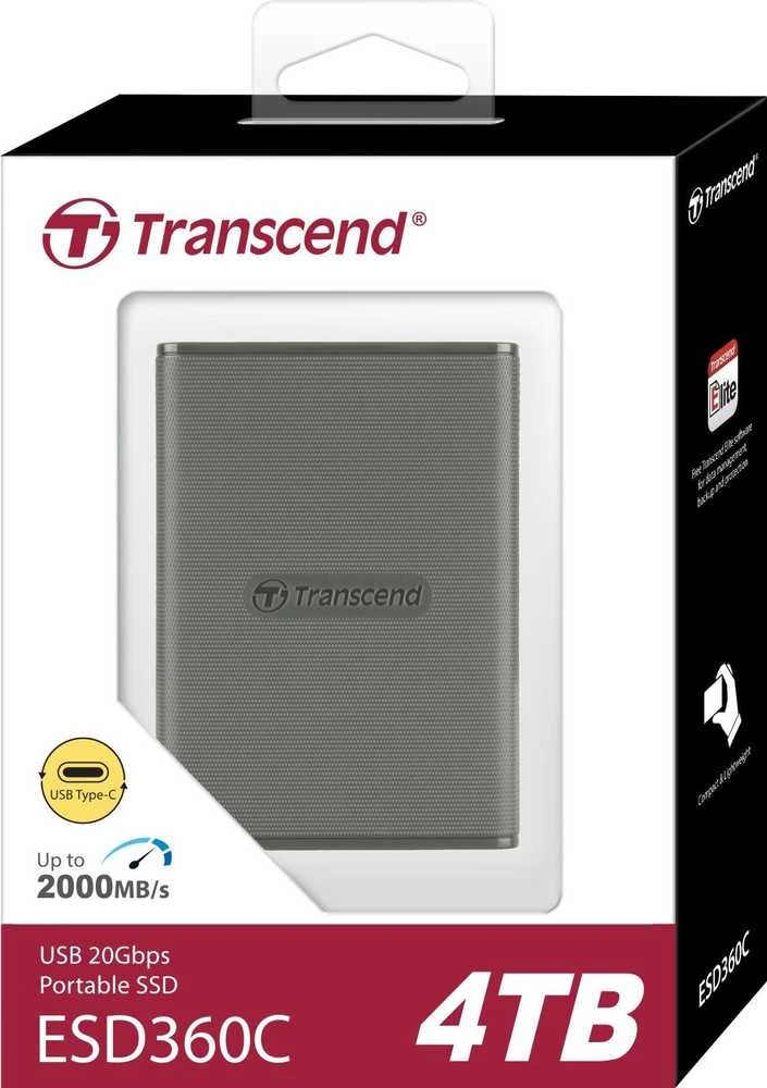 TRANSCEND ESD360C 4TB Išorinis kietasis diskas SSD USB 20Gbps Type C