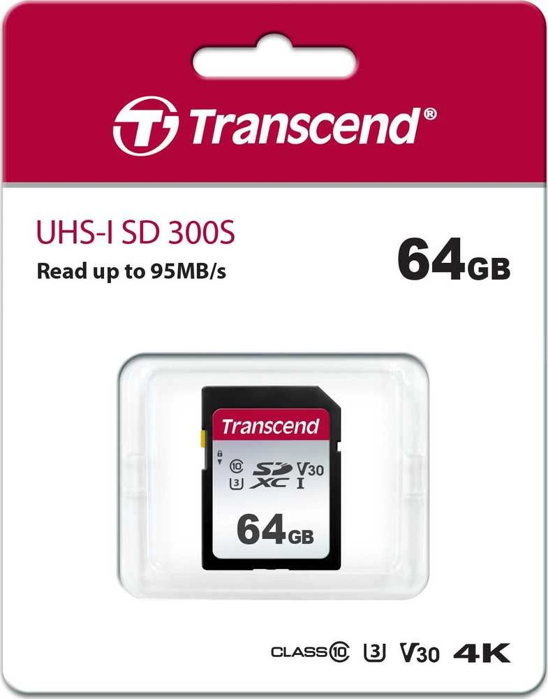 Atminties kortelė Transcend 300S SDXC 64 GB Class 10 (TS64GSDC300S)