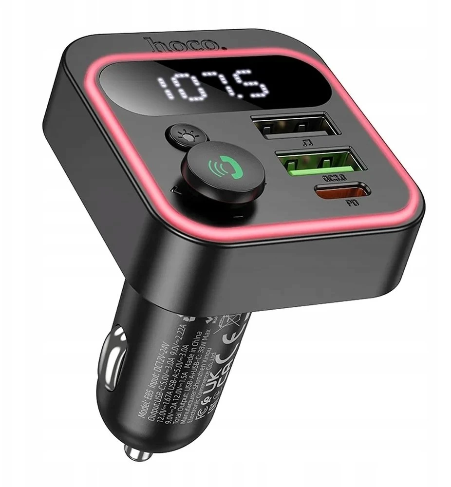 FM bangų moduliatorius Hoco E85 PD20W+QC3.0