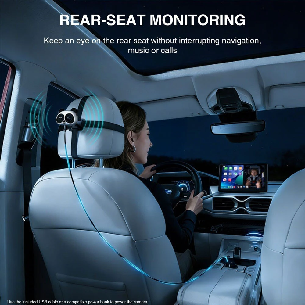 Transmiter FM 4smarts Adapteris automobilinis su kamerką transmiter Panda Carplay juoda