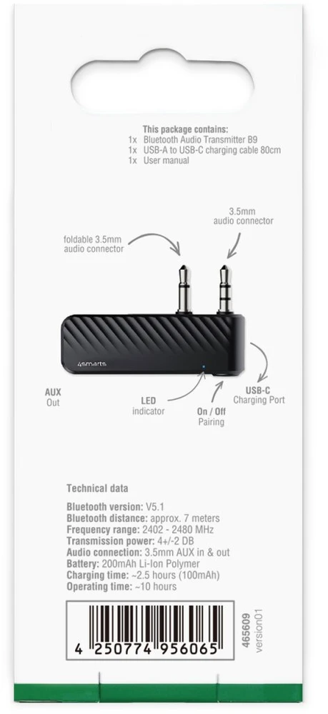 „Bluetooth“ garso siųstuvas 4smarts B9 juodas