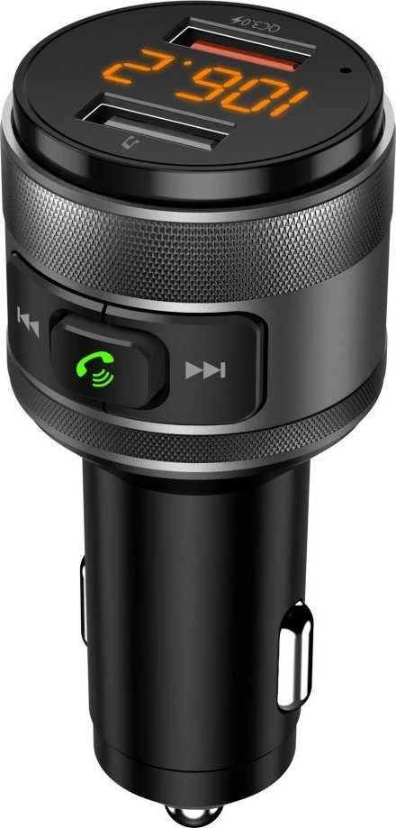 ART transmiter FM bluetooth 5.0 + 2 x USB A QC3.0 FM-57 juodas