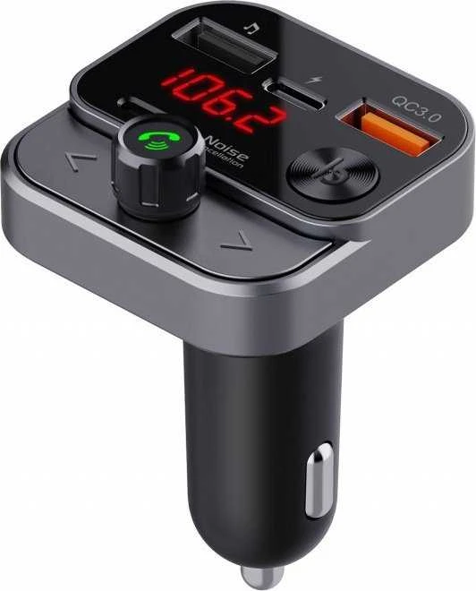 ART transmiter FM bluetooth 5.0 + USB A QC3.0 + Typ C (total 30W) FM-84B juodas