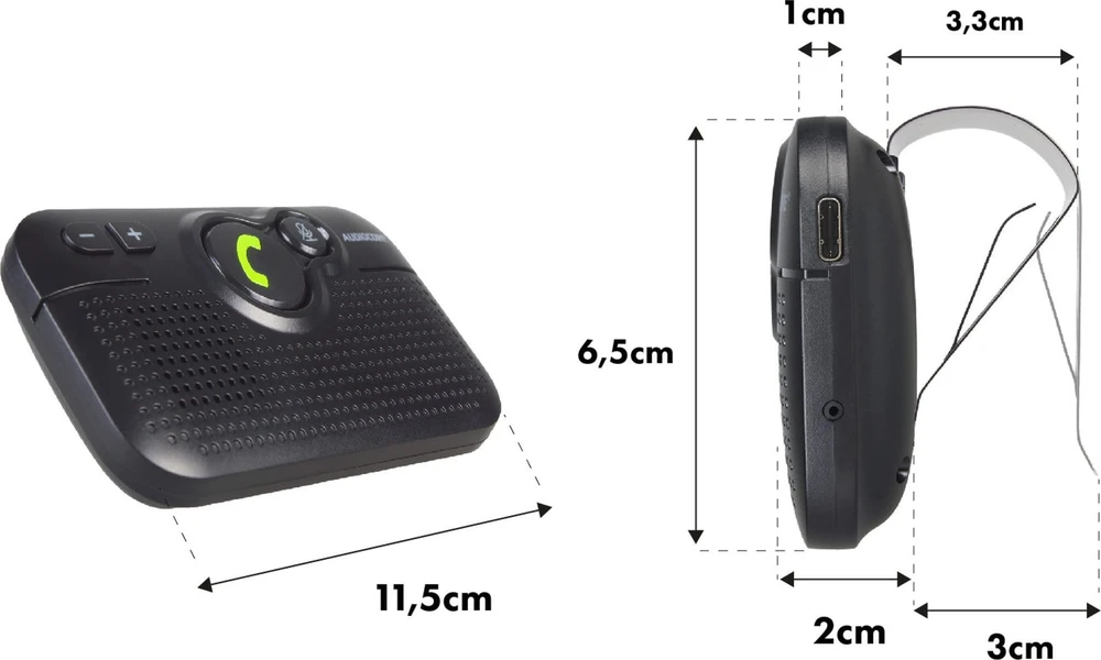 Rinkinys „Bluetooth 5.0 Audiocore“ laisvų rankų įranga, A2DP, 2 W garsiakalbis, palaiko „Google“ ir „Siri“, AC475