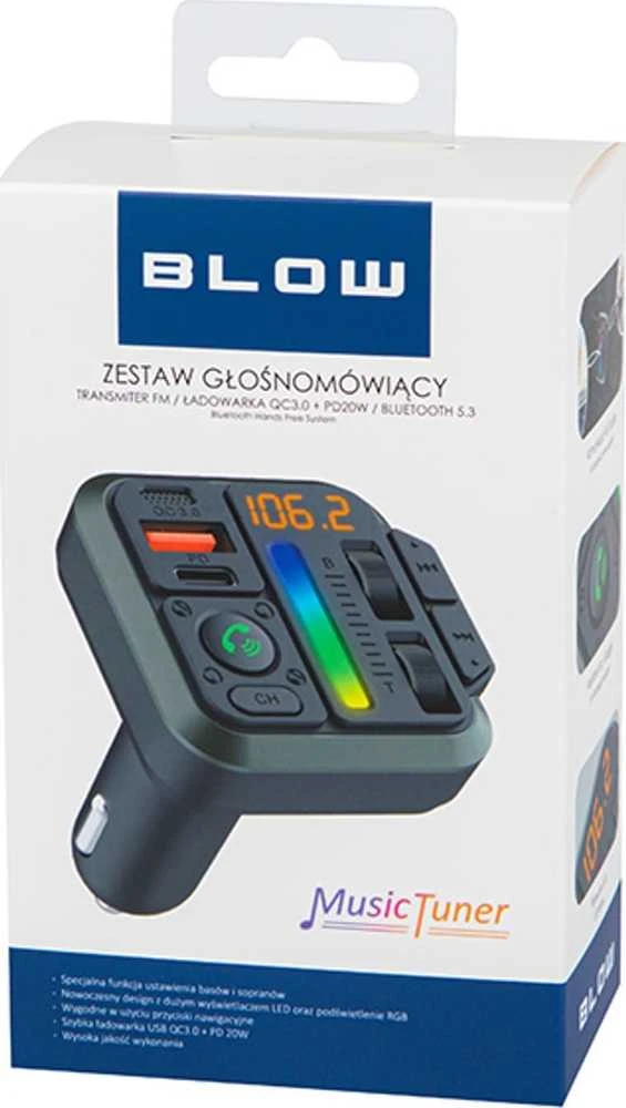 FM siųstuvas BLOW Bluetooth+QC3.0+PD20W