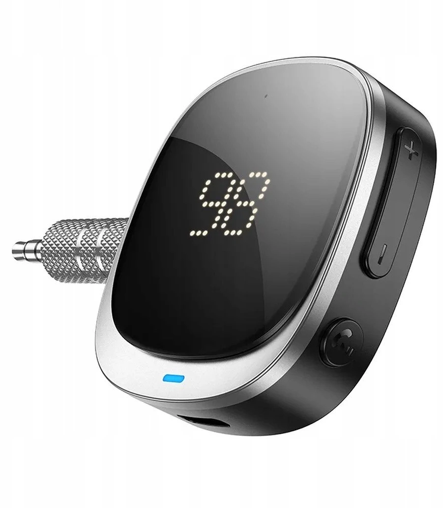 Adapteris AUX „Bluetooth“ lizdas 3,5 mm Hoco su ekranu E80 juodas
