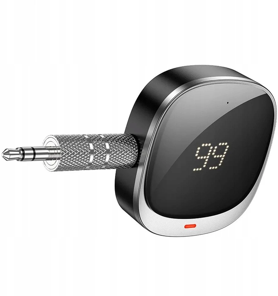 Adapteris AUX „Bluetooth“ lizdas 3,5 mm Hoco su ekranu E80 juodas