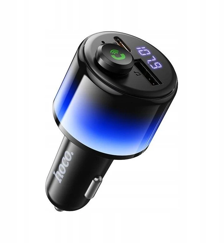 Automobilinis Bluetooth transmitteris Hoco 2 x USB A + USB C QC3.0 PD 42W E166 juodas