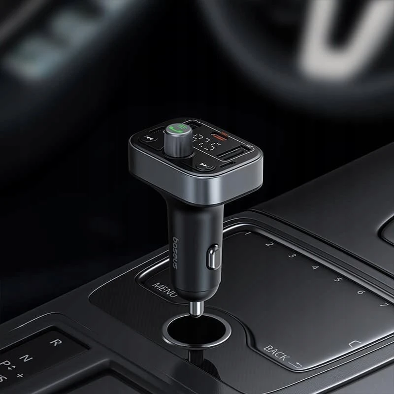 FM siųstuvas Baseus S-09 Pro, Bluetooth (juodas)