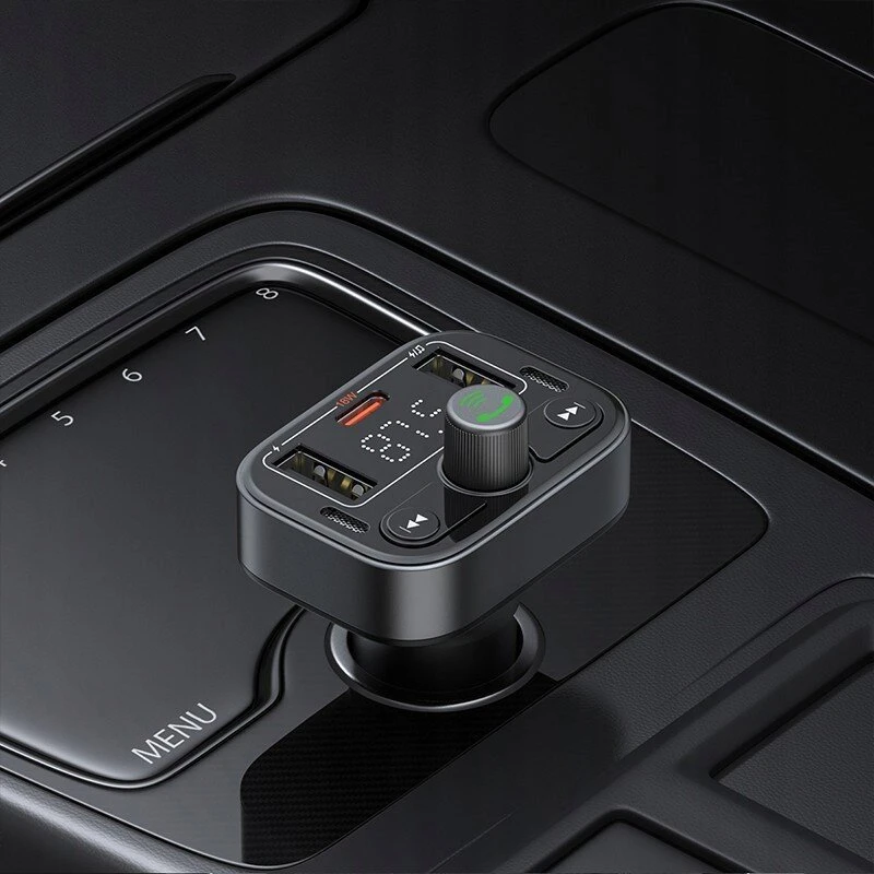 FM siųstuvas Baseus S-09 Pro, Bluetooth (juodas)