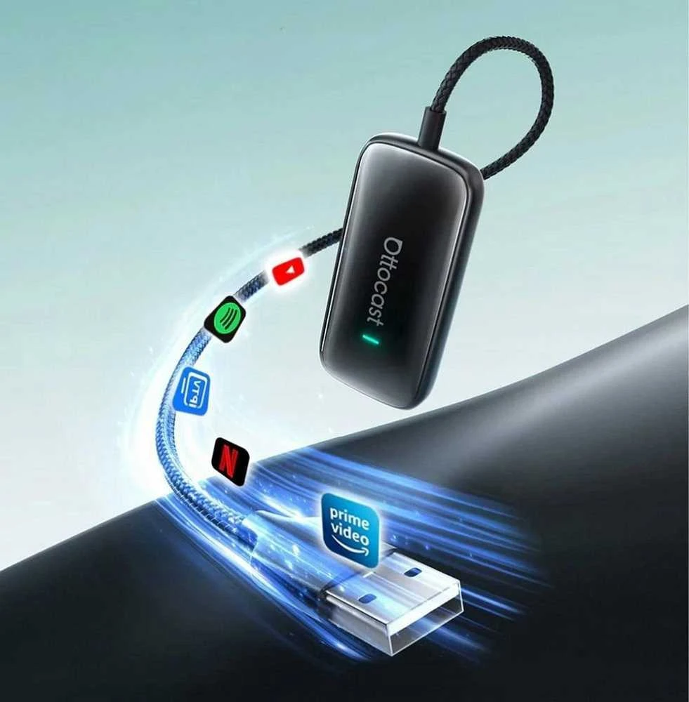Belaidis automobilinis adapteris OTTOCAST Play2Video CA515-T juodas