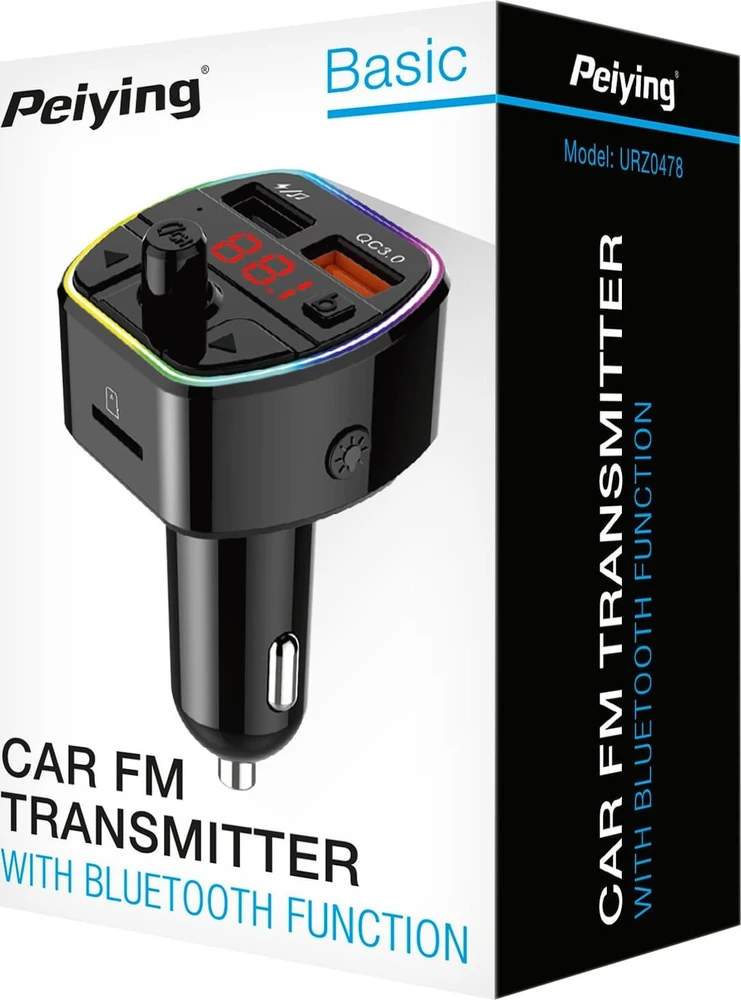 Peiying FM automobilinis siųstuvas su Bluetooth funkcija