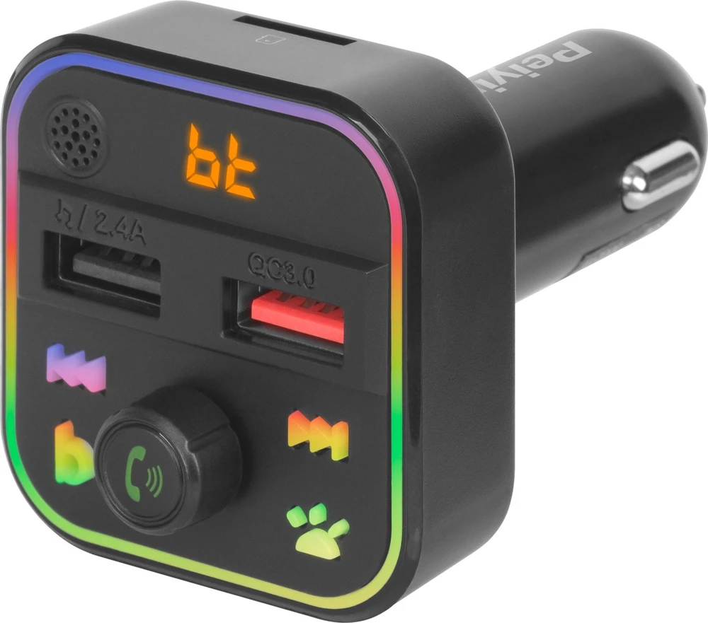 Peiying Automobilinis FM siųstuvas su Bluetooth funkcija