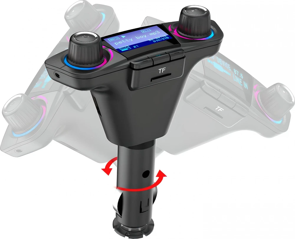 Transmiter FM siųstuvas „Bluetooth 5.0“ USB daugiafunkcis 8in1 -e666