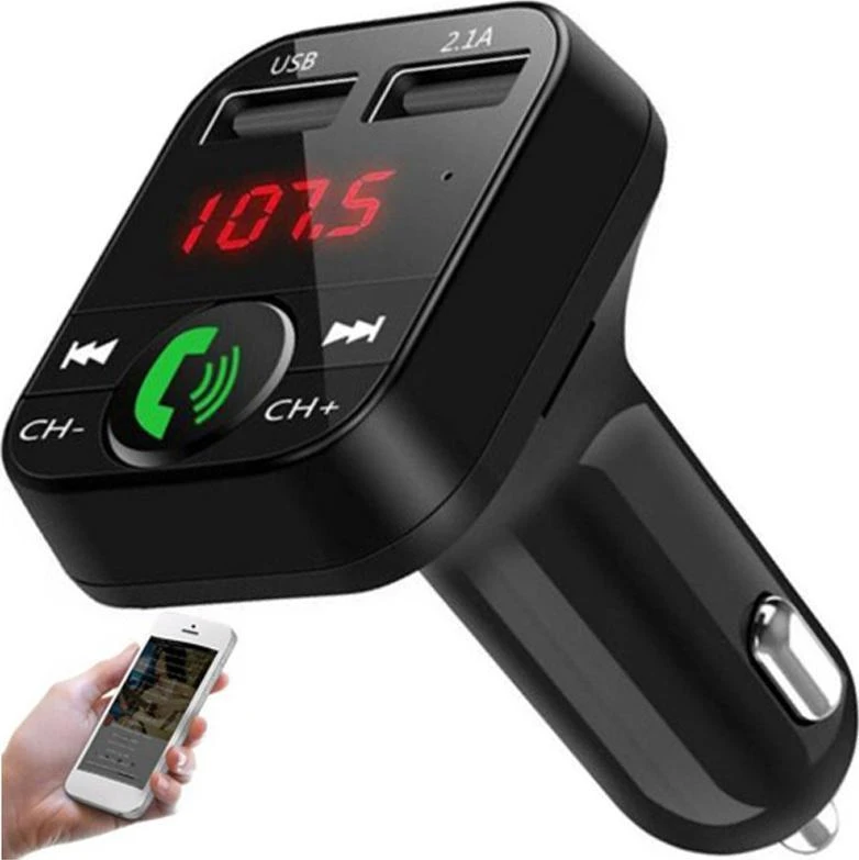 Transmiter „Bluetooth“ automobilio siųstuvas, FM įkroviklis, garso imtuvas, 2x USB, SD, MP3 - E089