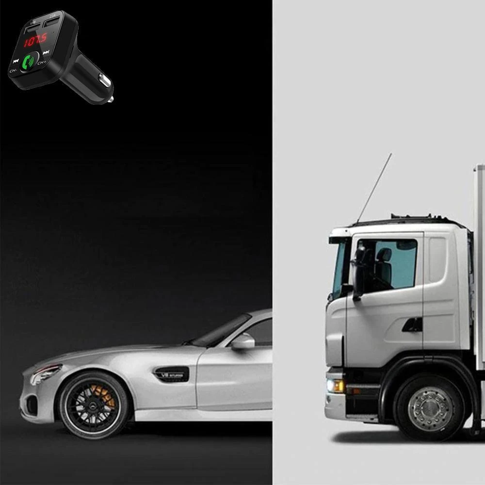 Transmiter „Bluetooth“ automobilio siųstuvas, FM įkroviklis, garso imtuvas, 2x USB, SD, MP3 - E089