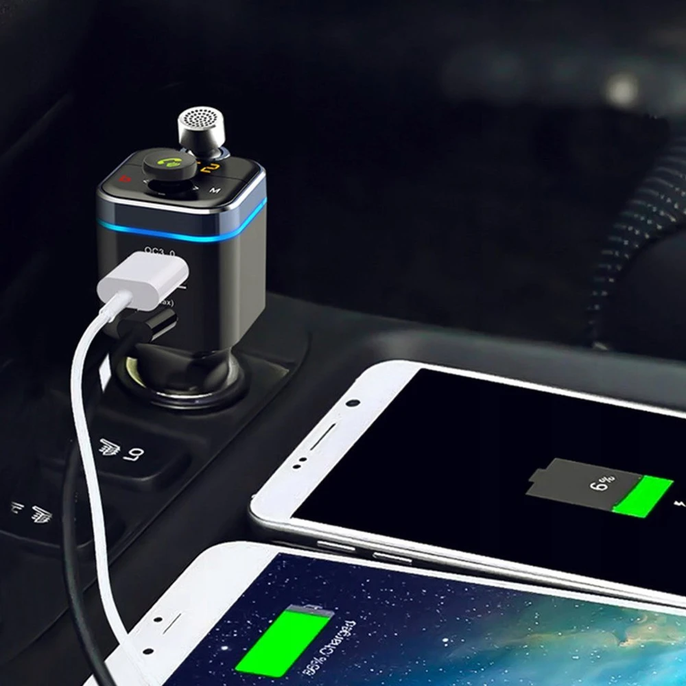 Transmiter „Bluetooth“ FM siųstuvas MP3 įkroviklis 2xUSB SD LCD - E665
