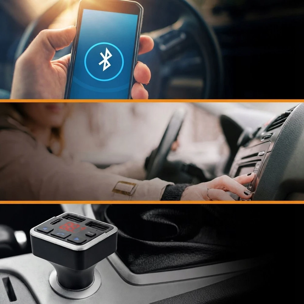 FM siųstuvas TnB FM 12–24 V Bluetooth USB įkroviklis laisvų rankų rinkinys automobiliui / Fmct07v2