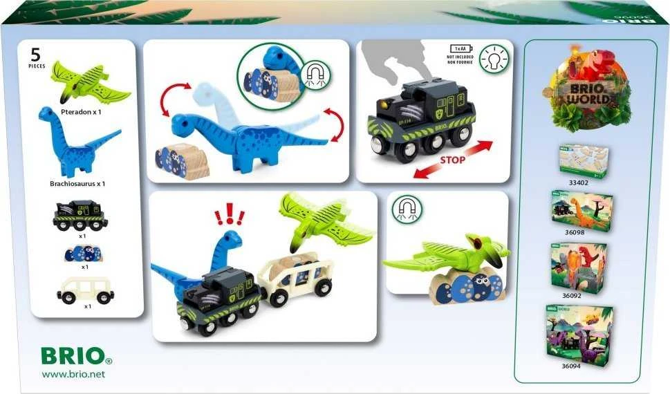 BRIO - Dinozaurų traukinys su baterijomis - 36096