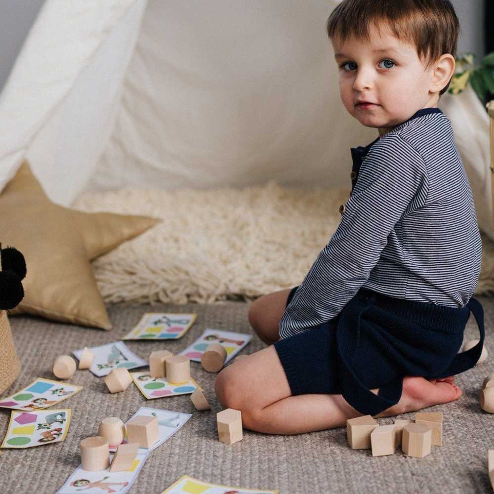 Medinių kaladėlių derinimo rinkinys Trefl Pasowanki Baby, 15 kaladėlių, Bobaski i Meškiukas