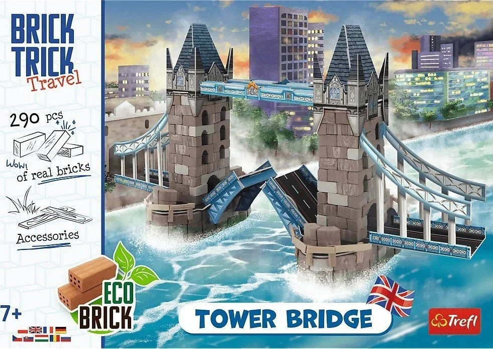 Trefl Rankdarbių rinkinys Brick Trick Tower Bridge su plytomis ir medžiu