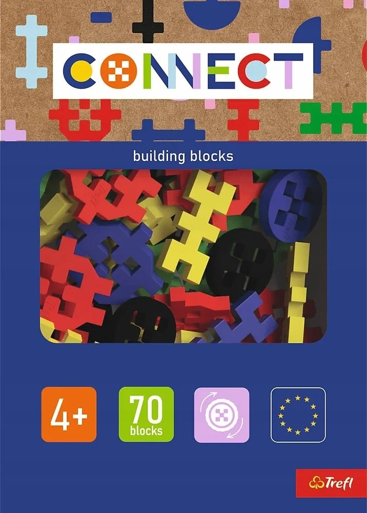 Trefl Konstruktorių rinkinys Connect, Basic Boy, 70 dalių, 4+, spalvotas
