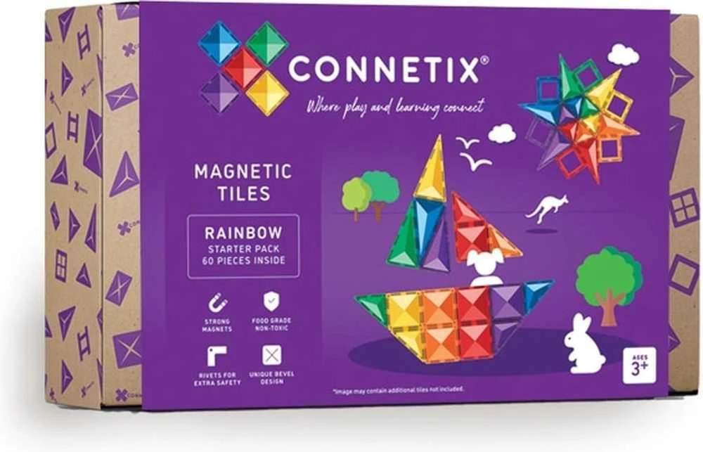 Magnetinis konstruktorius Connetix  Rainbow Starter Pack, 60 dalių