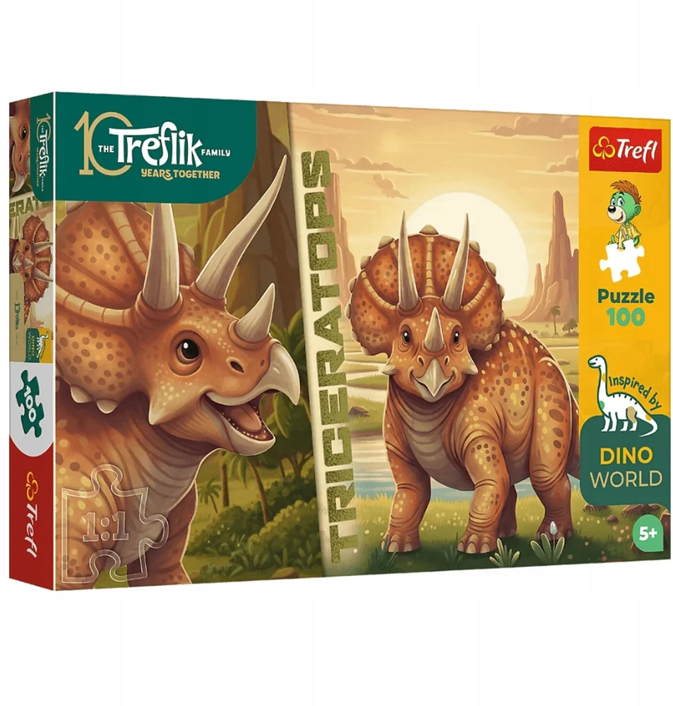 Trefl Dėlionė 100 InspiredByDinoWorld Triceratops 16580