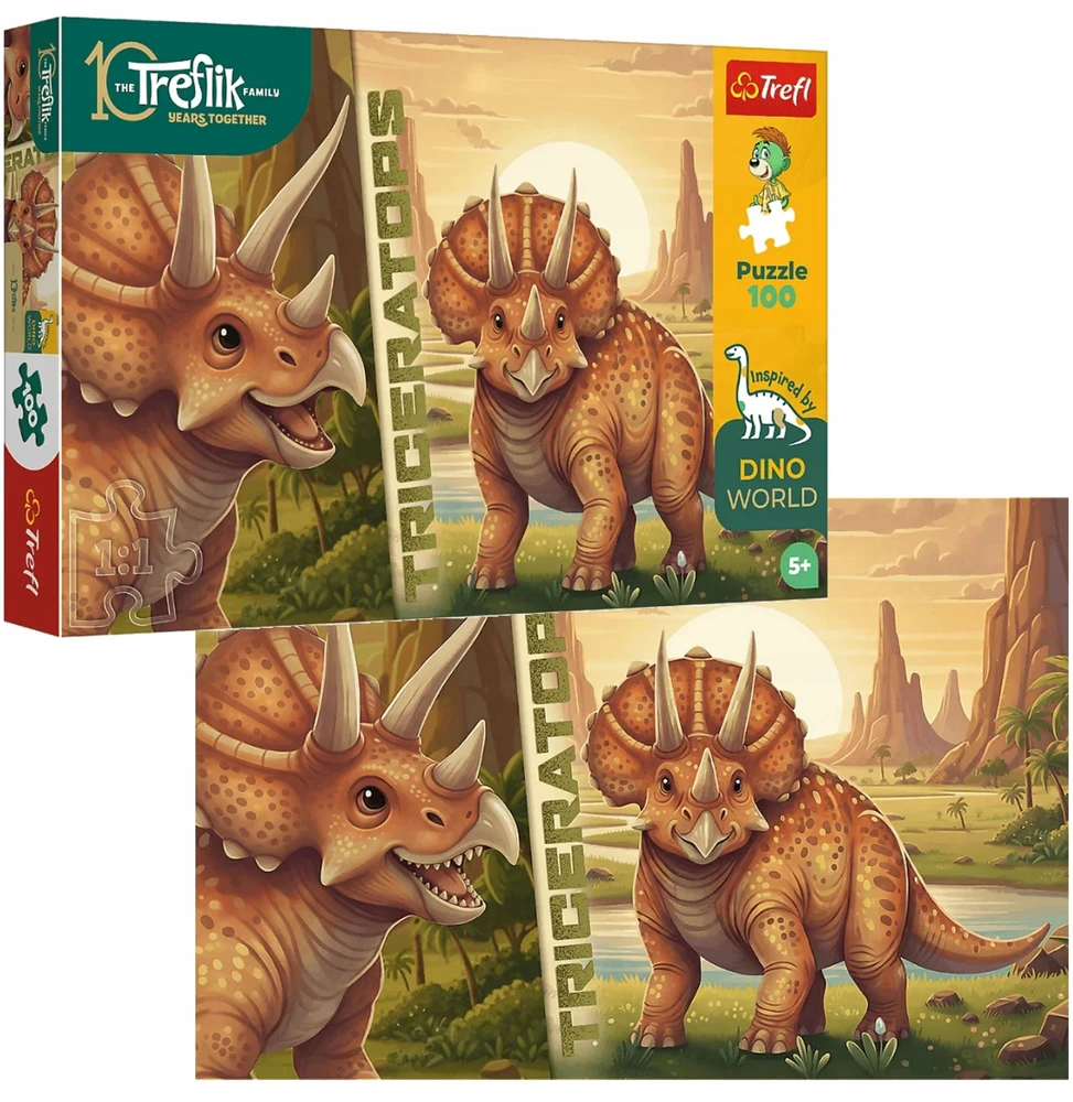 Trefl Dėlionė 100 InspiredByDinoWorld Triceratops 16580