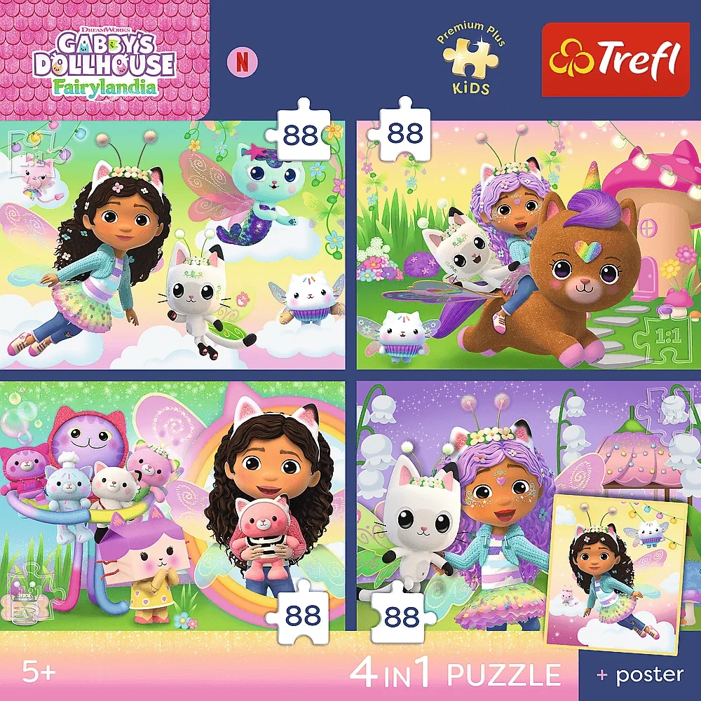 Trefl Dėlionė 352 vnt. - Gabby's Dollhouse + kolekcinis plakatas