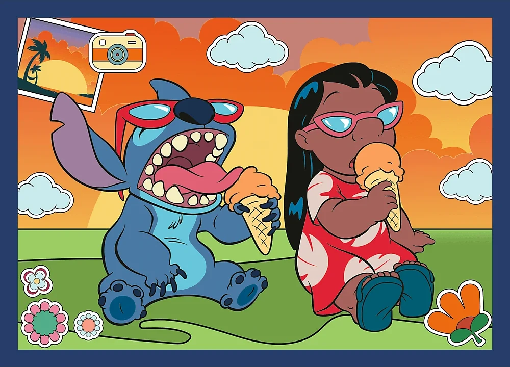 Trefl Dėlionė 4x88 vnt. - Lilo & Stitch + kolekcinis plakatas