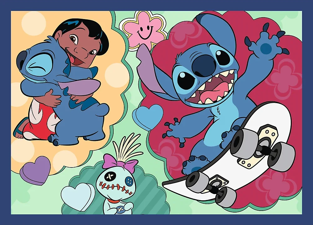 Trefl Dėlionė 4x88 vnt. - Lilo & Stitch + kolekcinis plakatas