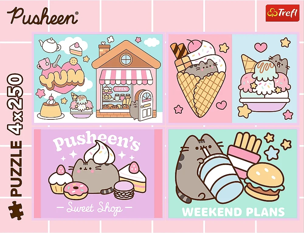 Trefl Dėlionė 4x250 vnt. - Pusheen