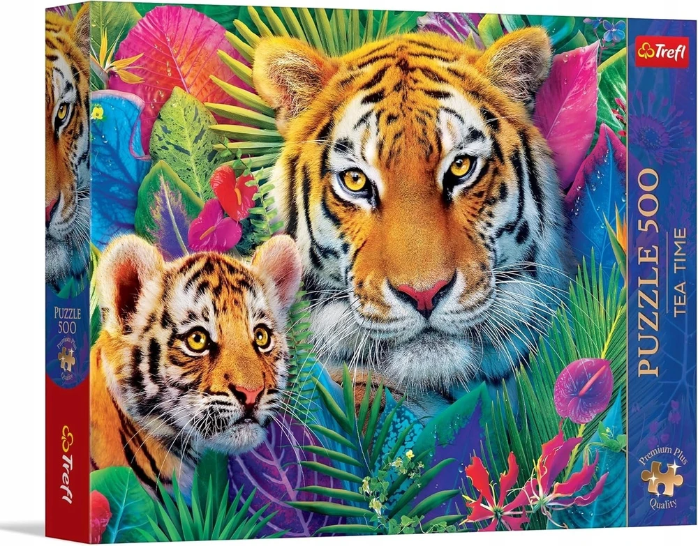 Trefl Dėlionė 500 PremPlus TeaTime Tigers in the Jungle..37625