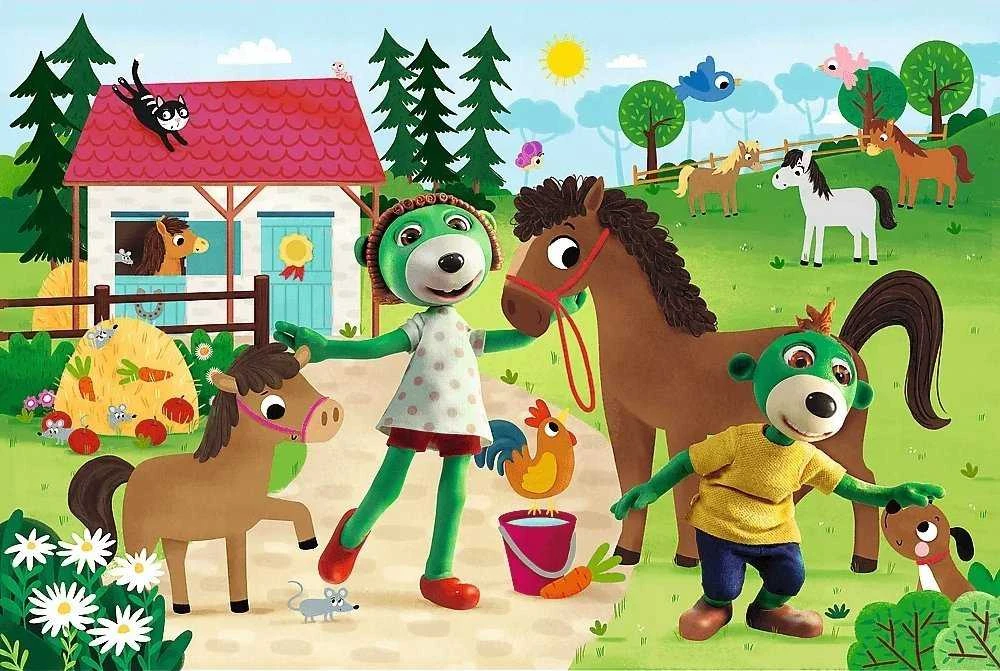Trefl Dėlionė 60 vnt. - Treflikai arklių fermoje