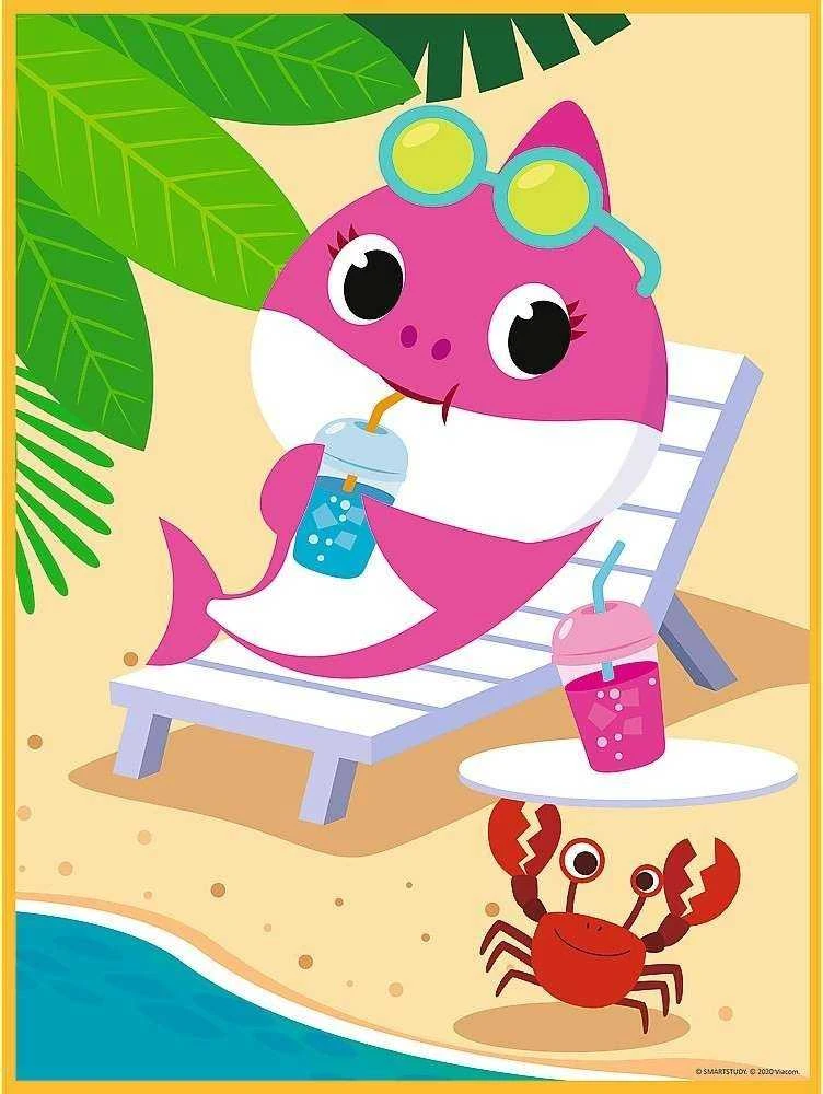 TREFL 43005 Dėlionė Baby MAXI 2x10 Happy Shark Day