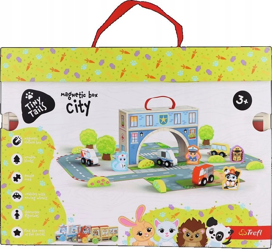 TREFL 61816 Medinis žaislas Magnetinė dėžutė - City Tiny Tails