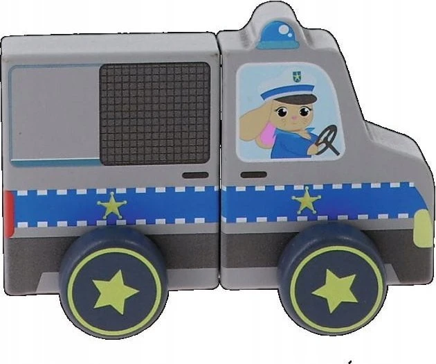 TREFL 61814 Medinis žaislas Magnetinė transporto priemonė - Policija Tiny Tails
