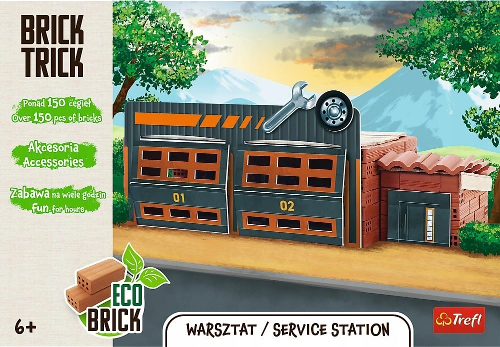 Trefl Rankdarbių rinkinys brick trick dirbtuvės su plytomis ir medžiu