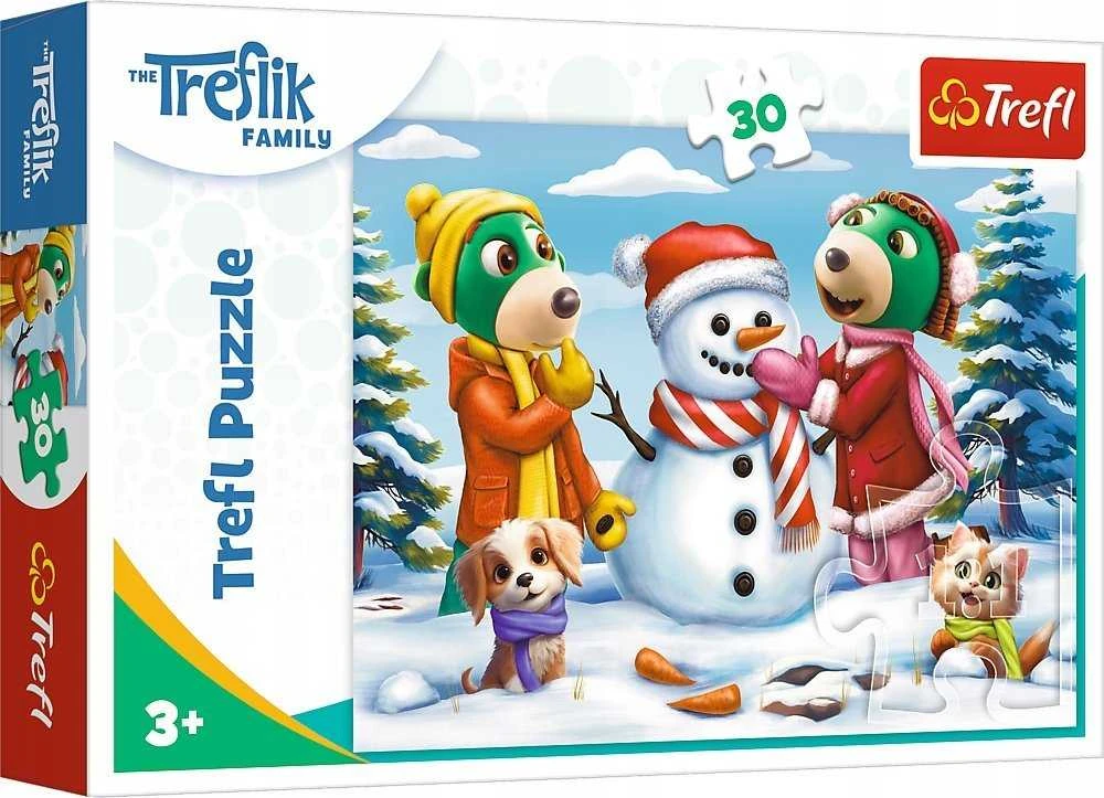 Trefl dėlionė 30 vnt. - Treflikų žiemos pramogos