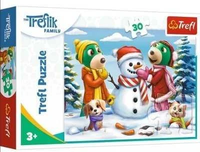 Trefl dėlionė 30 vnt. - Treflikų žiemos pramogos