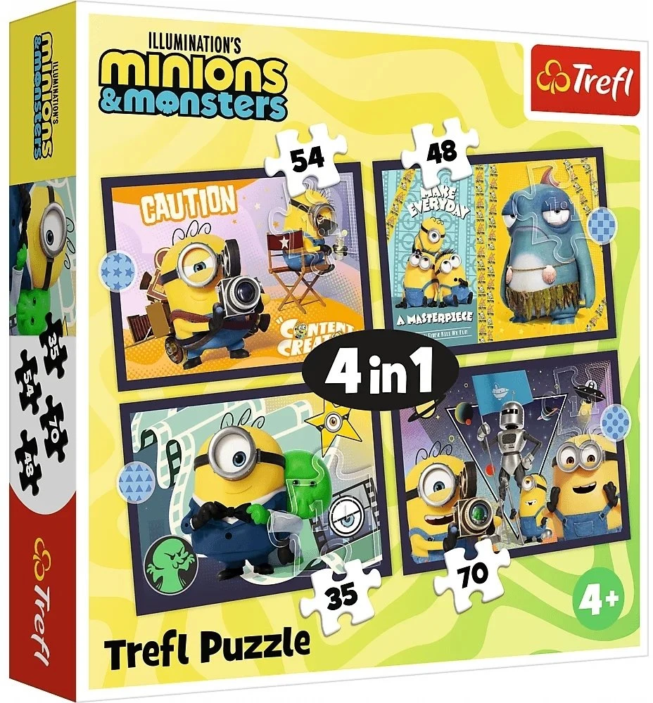 TREFL MINIONS 4 dėlionių rinkinys „Minions“