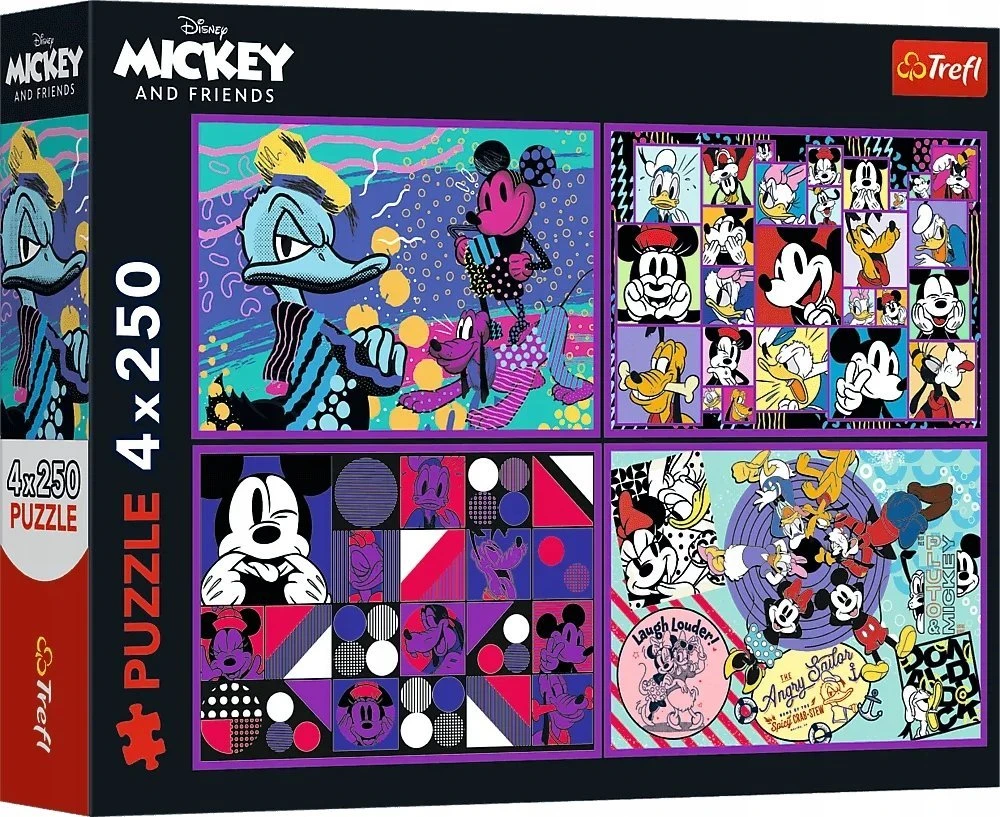 Trefl Dėlionė 4x250 vnt. - Disney Peliukas Mikis