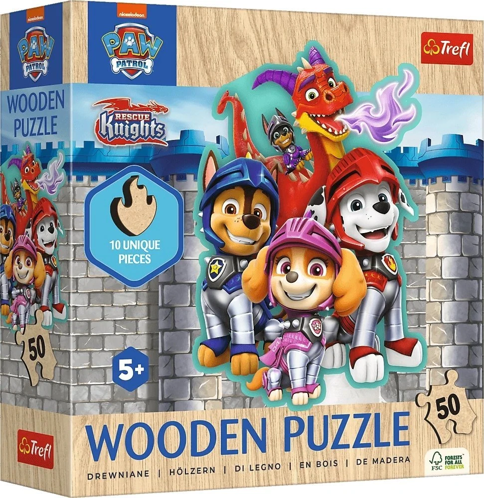 Trefl Medinė dėlionė 50 vnt. - Šunyčiai patruliai (PAW Patrol)