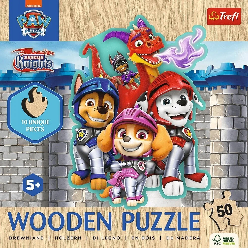 Trefl Medinė dėlionė 50 vnt. - Šunyčiai patruliai (PAW Patrol)
